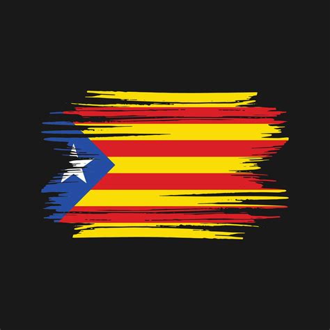 Catalonia Flag Brush Strokes National Flag Vector Art At Vecteezy