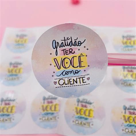 90 Adesivos para Embalagens de Produtos gratidão Cliente Elo7