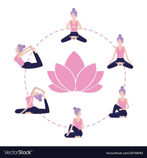 Woman And Yoga Royalty Free Vector Image VectorStock