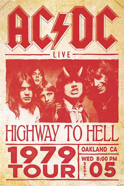 Poster Ac Dc Highway To Hell Tour En Vente Sur Close Up