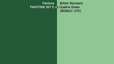 Pantone 357 C Vs British Standard Opaline Green BS381C 275 Side By