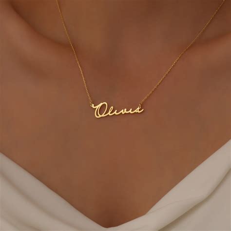 Custom Gold Name Necklace Gold Name Necklaces For Women Script Name