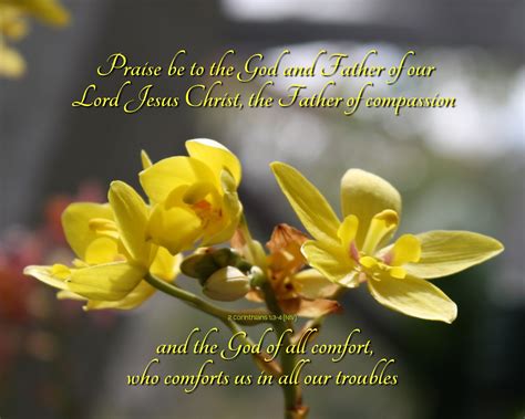 God Comforts You 2 Corinthians 1:3-4 NIV Yellow Flower Scripture Art, Pick Your Size, Free ...