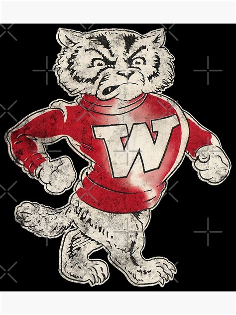 "Vintage "Bucky" the badger Mascot Logo for Wisconsin" Poster for Sale ...