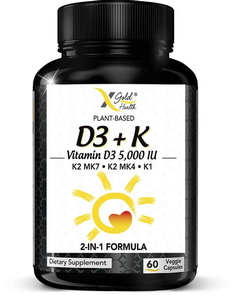 X Gold Health Vitamin D K Complex Supplement Vitamin D Iu