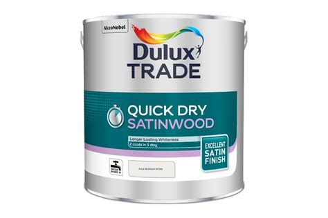 Dulux Trade Quick Dry Satinwood Pure Brilliant White 25l Travis Perkins