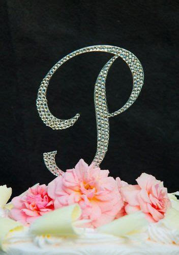 Swarovski Crystal Monogram Wedding Cake Topper Large Letter P By Other