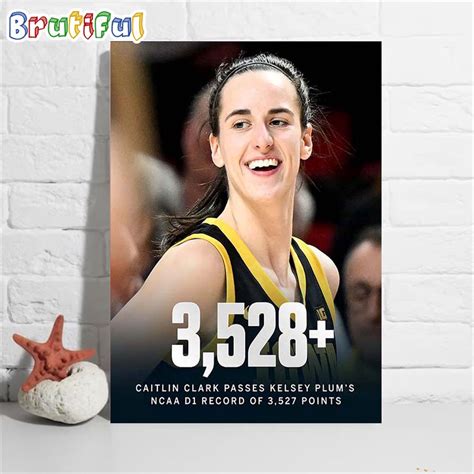 Caitlin Clark Breaks The All Time D1 Womens Ncaa Scoring Record Poster