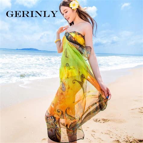 Scarves Chiffon Paisley Print Pareo Sexy Womens Summer Swimwear Dress