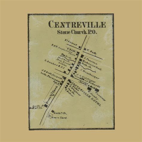 Centreville Upper Mt Bethel Township Pennsylvania 1860 Old Town Map