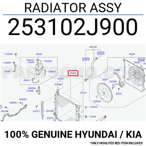 Radiator Assy J Hyundai Kia Parts Partsouq