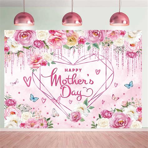 Amazon Happy Mothers Day Banner Backdrop 8x6FT Mother S Day Pink