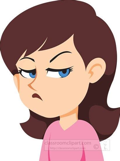 Emotions And Expressions Clipart Girl Character Jealous Expression Clipart