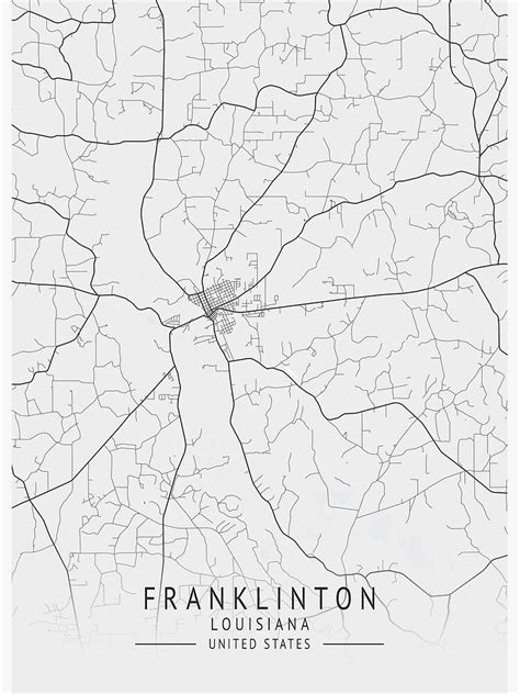 Franklinton Louisiana US Gray City Map Poster For Sale By