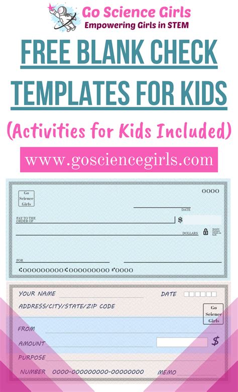 Free Blank Check Templates For Kids Activities For Kids Included Go