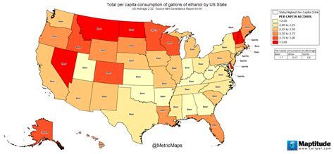 Total Per Capita Consumption Of Gallons Of Ethanol By U S State