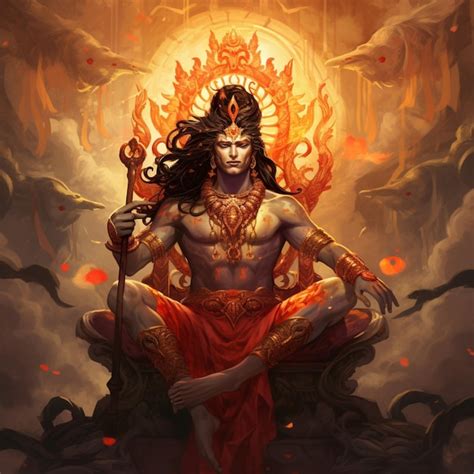 Premium Photo | Lord mahadev god poster fire design wallpaper generative image AI generated art