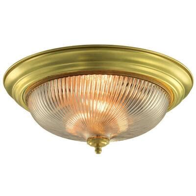 Hampton Bay Polished Brass Light Flushmount Jo H The Home Depot