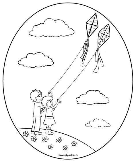 Kite Flying Drawing at GetDrawings | Free download