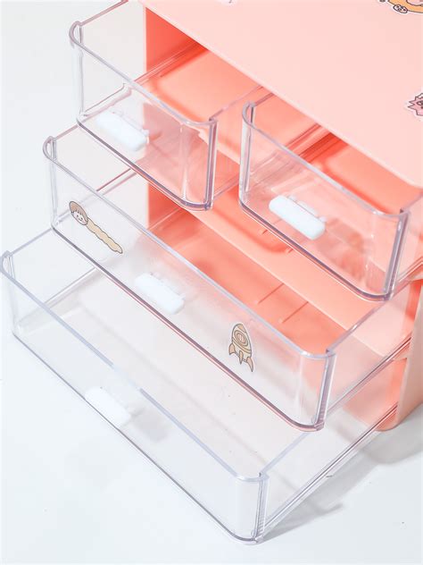 Desk Organizer With 4 Drawerspink Miniso Bahrain