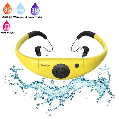 Tayogo Swimming Waterproof MP3 Player bluetooth headphones Sports IPX8 ...