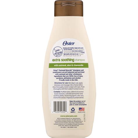 Oster Oatmeal Naturals Extra Soothing Dog Shampoo Country Apple 18 Oz