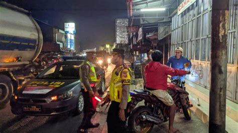 Cegah Aksi Berandalan Bermotor Polisi Sisir Tempat Nongkrong Di