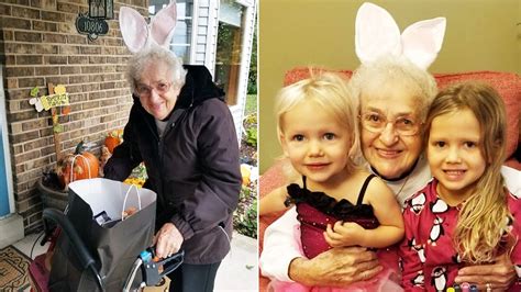 91 Year Old Great Grandmother Goes Trick Or Treating For The First Time