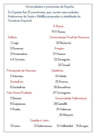 Comunidades E Provincias De Espa A Pdf