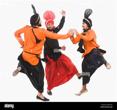 Bhangra The Traditional Folk Dance From Punjab In North India Stock