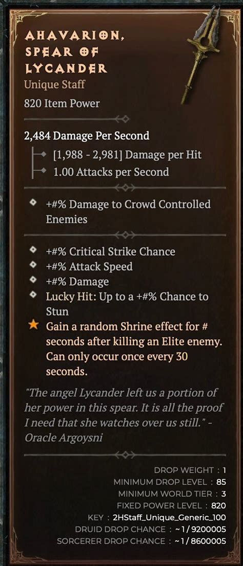 Ahavarion Uber Unique Drops In Diablo 4 Season 2 Icy Veins