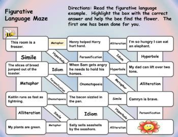 Figurative Language Maze By Lae Ela Store Tpt