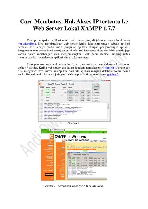 Pdf Membatasi Hak Akses Ip Tertentu Ke Web Server Lokal Xampp