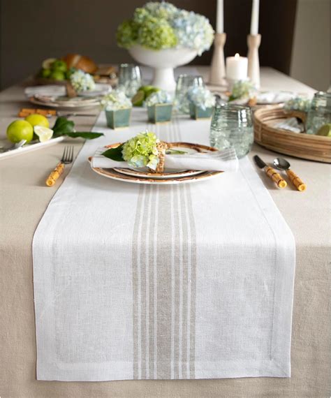 Amazon Solino Home Stripe Linen Table Runner Inch Pure