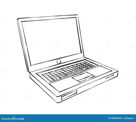 Laptop Computer Sketch Stock Illustration - Image: 38895958