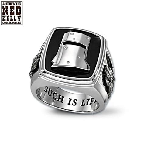 Ned Kelly Sterling Silver Plate Mens Ring