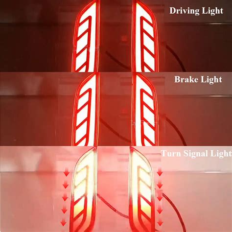 LED Rear Fog Brake Taillight Bumper Reflector Light For Honda City 22