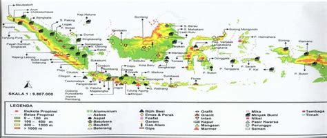 The distribution map of mineral and coal resources in Indonesia ...