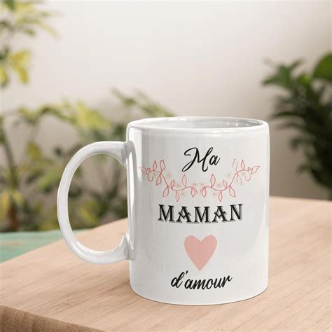 Mug Personnalisé Maman d Amour Avec Cœur Les Mugs de Becky