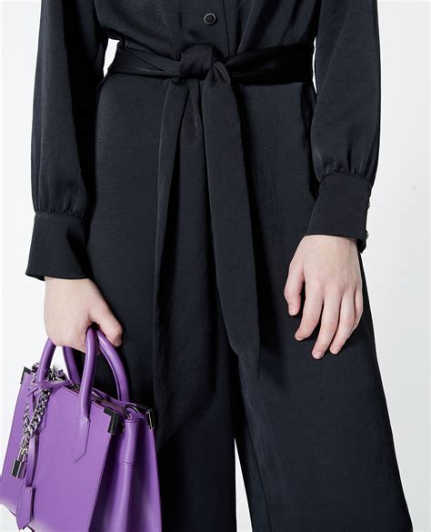 Roomy Black Jumpsuit In Satin The Kooples Us