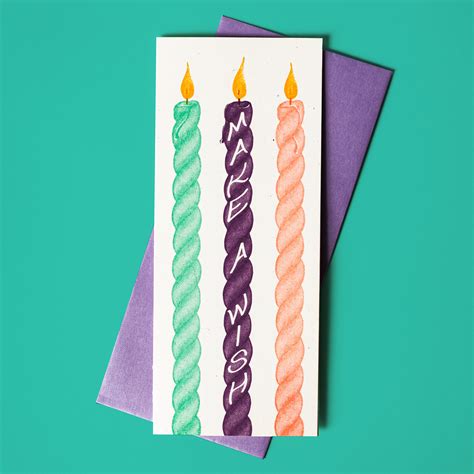 Make A Wish Risograph Birthday Card Bromstad Printing Co