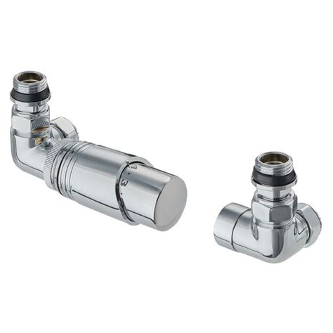 Terma Cylindrical Axis Chrome Corner Thermostatic Radiator Valves