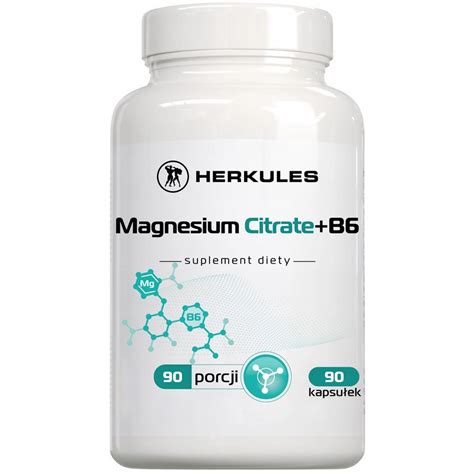 HERKULES Magnesium Citrate B6 90caps CYTRYNIAN MAGNEZU UKŁAD NERWOWY