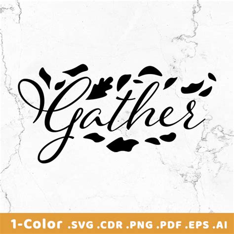 Gather Leaves Svg Design Instant Download