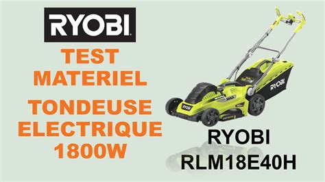 Tondeuse électrique 1800W RYOBI RLM18E40H YouTube