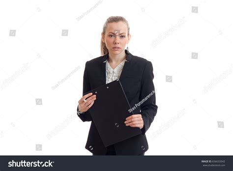 Sexy Blonde Office Suit Looks Ahead Stock Photo 656633542 Shutterstock