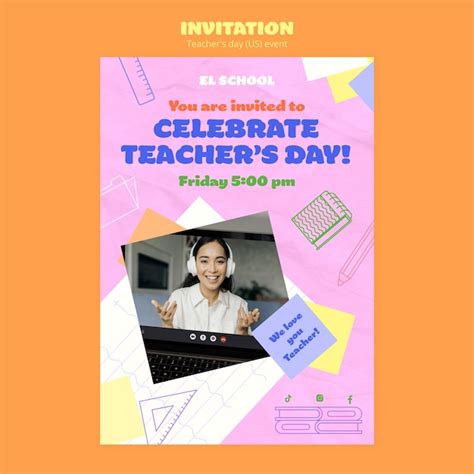 Free Psd Teacher S Day Celebration Invitation Template