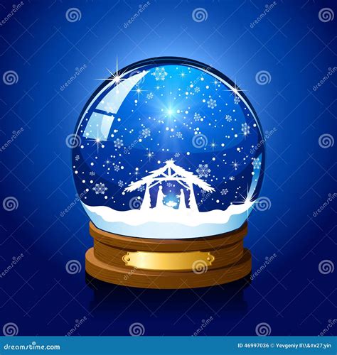 Christmas Snow Globe With Christian Scene Stock Vector Illustration