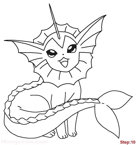 Vaporeon Pokemon Coloring Pages At Free Printable