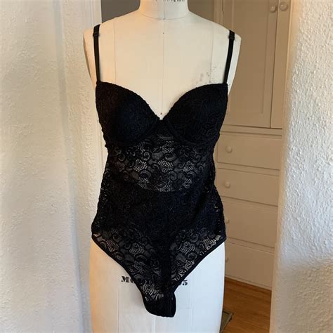 Black Lace Lingerie Bodysuit By Frederick S Of Depop